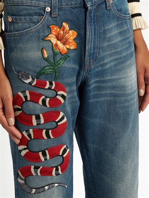 gucci jeans con serpente|saks gucci denim.